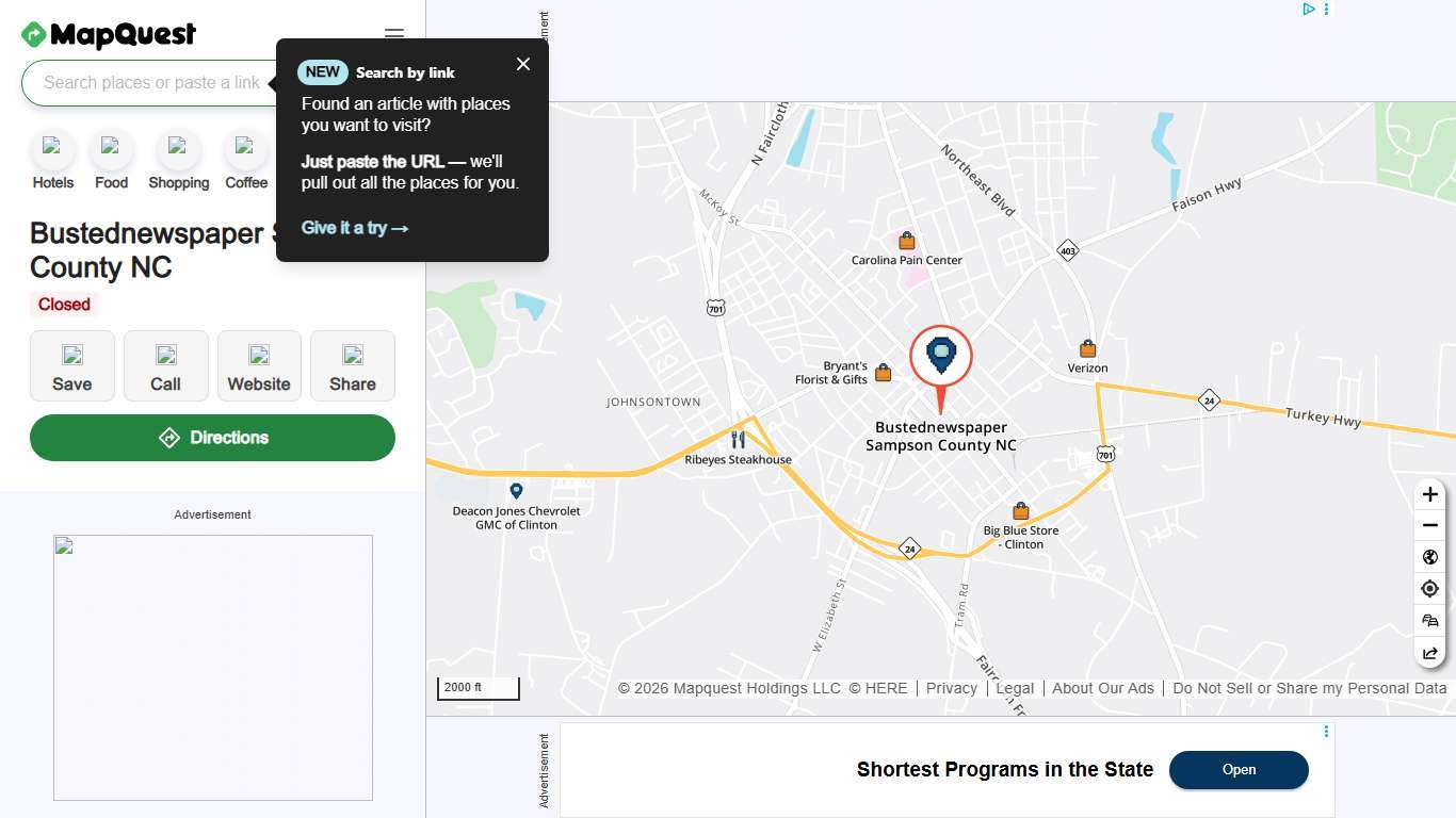 Bustednewspaper Sampson County NC, 222 Lisbon St, Clinton, NC 28328, US - MapQuest